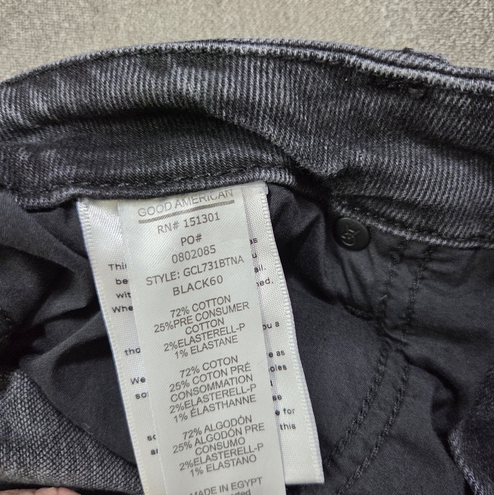 Good American Washed Out Black Distressed Hem Jeans - Picture 11 of 11